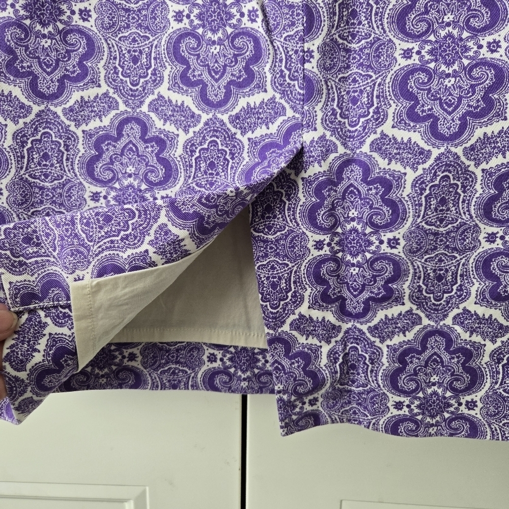 J.Crew Medallion Paisley No. 2 Pencil Skirt Purple Women Knee Length Size 4 #099 - Picture 4 of 10